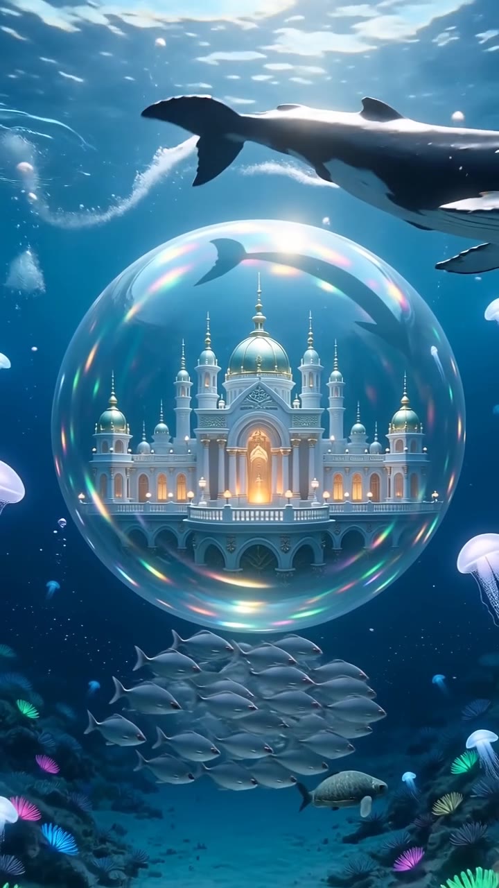 bubble resting on the ocean floor